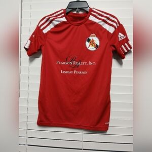 Adidas Scarlet Team Jersey with White Stripes Preowned (Clean) 13-14 Y/164